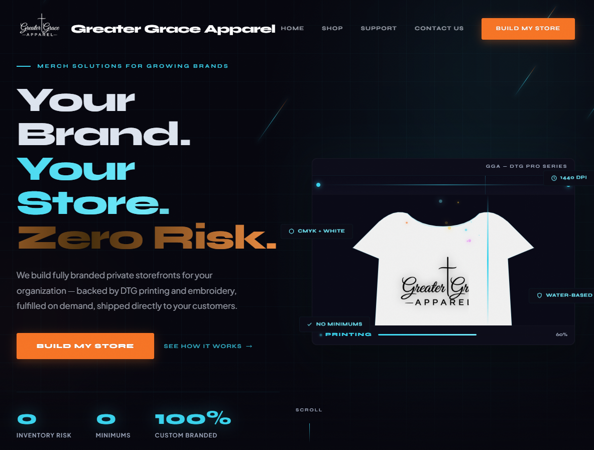 Greater Grace Apparel website screenshot